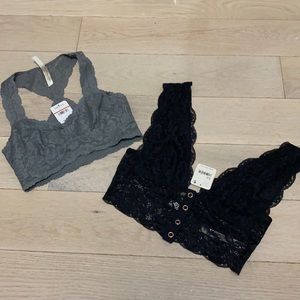 🆕FP intimately XS bralette bundle 2pc black gray